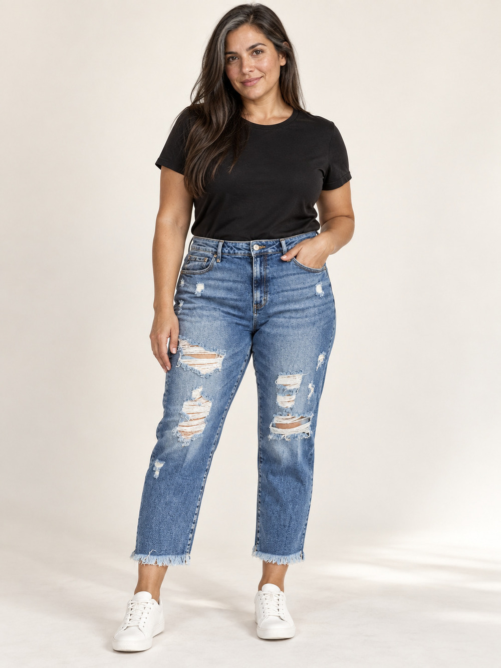 KanCan for Maurices Distressed Raw Hem Cropped Jeans Size 31